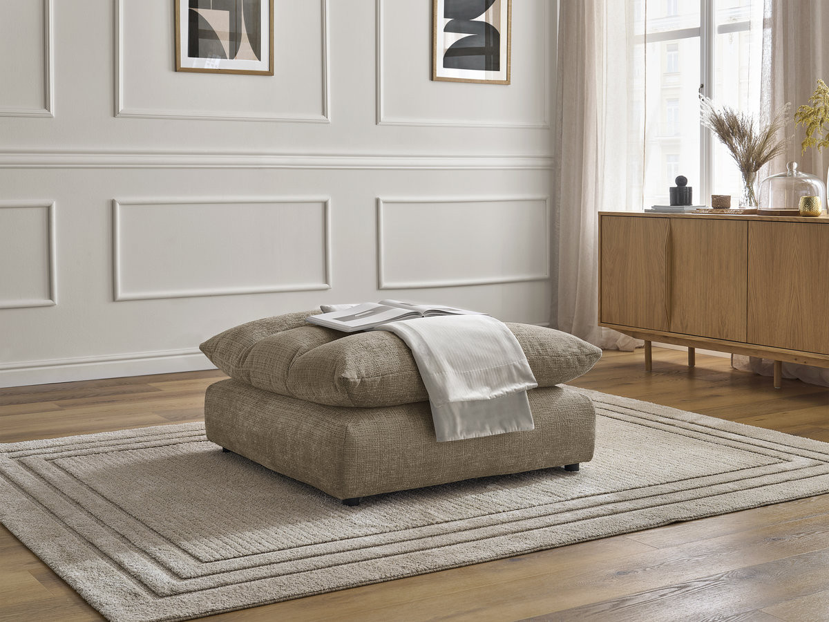 Bobochic Neil Pouf Strukturstoff Taupe