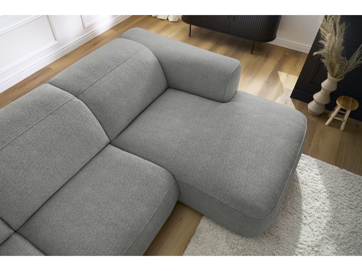 Bobochic William Ecksofa Melange-Stoff Hellgrau Ecke rechts