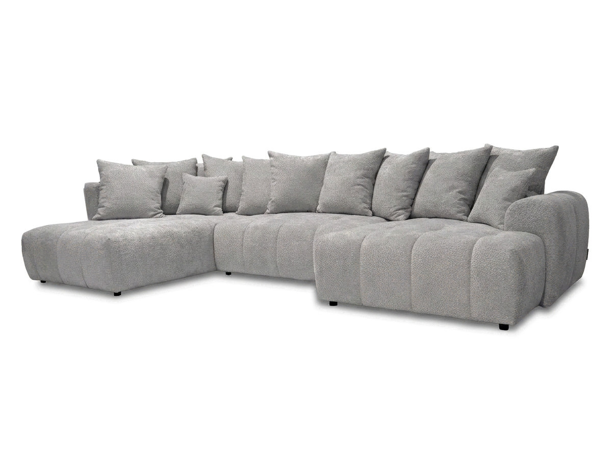 Bobochic Roxelane Wohnlandschaft Bouclé-Stoff Hellgrau Ecke links