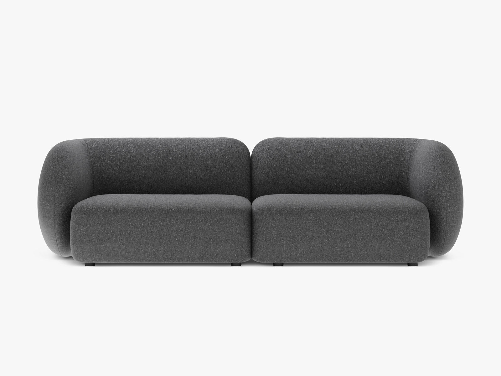 Micadoni Sofa Kate 4-Sitzer Strukturierter Stoff Dunkelgrau Melange