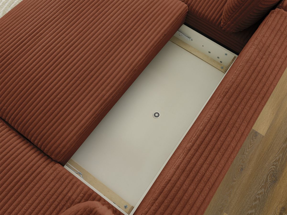 Bobochic Lucien Wohnlandschaft Breitcord weich Orange Ecke rechts