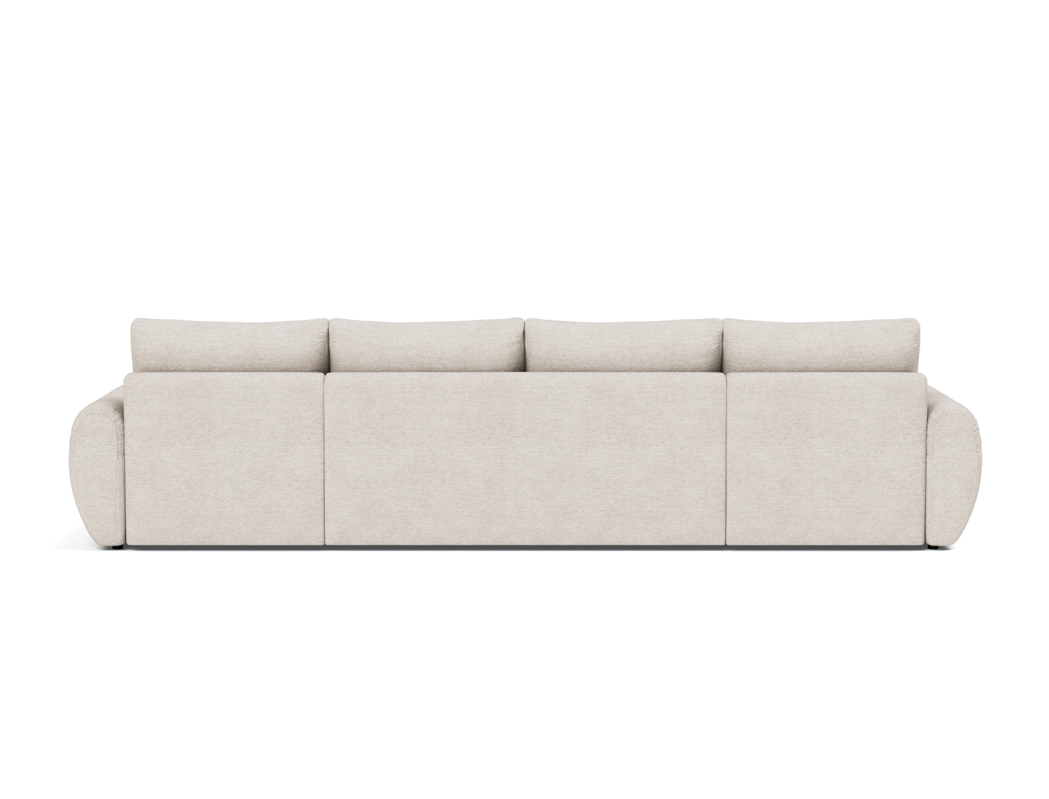 Schlafsofa Norum U-Form mit Curve-Armlehnen Chenille Yuveno 470-Natural
