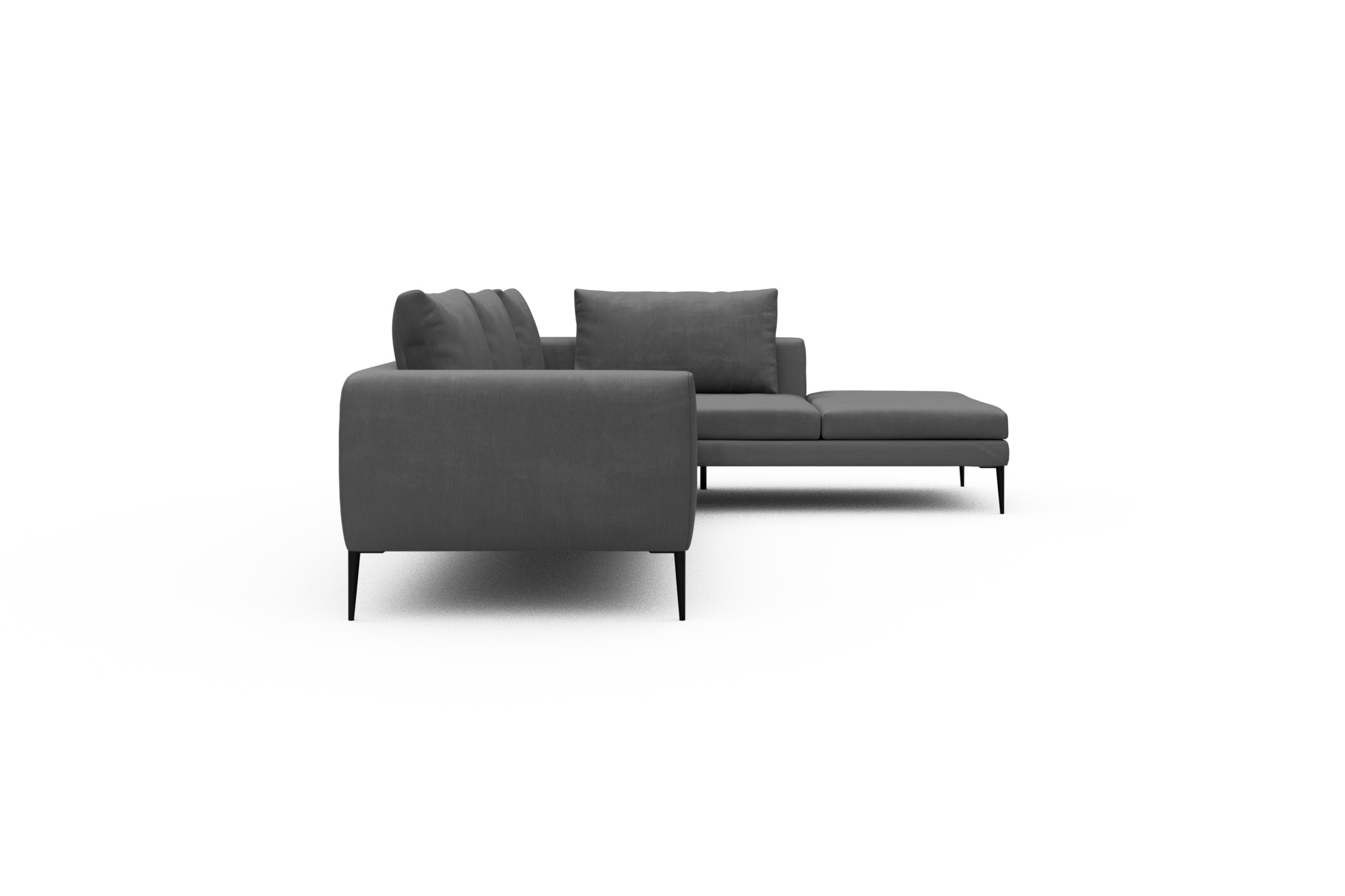 Ecksofa Paul Relax-Ecke links mit 3-Sitzer Cordufine-Grey