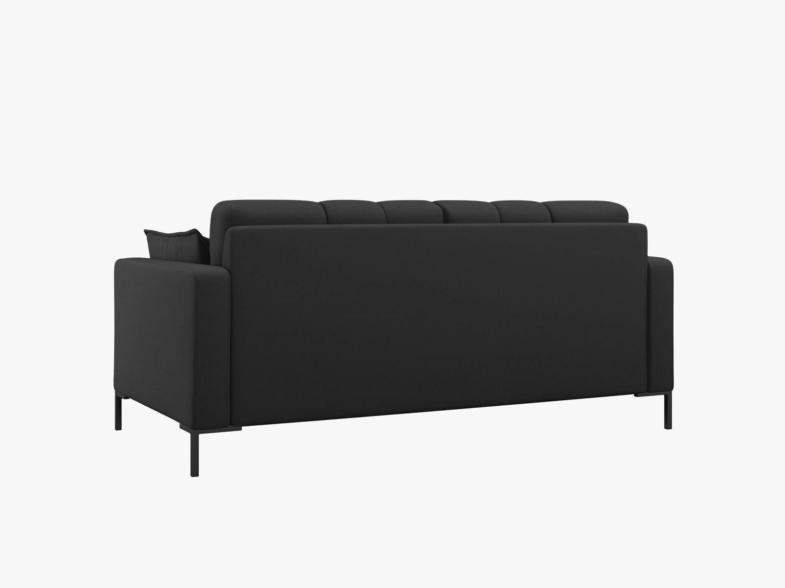 Micadoni Sofa Mamaia 2-Sitzer Strukturierter Stoff Neve Dunkelgrau schwarze Beine