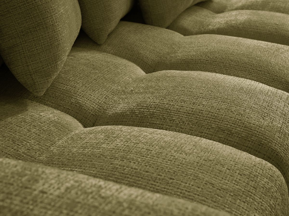 Bobochic Anakin Ecksofa, 6 Kissen Strukturstoff Grün