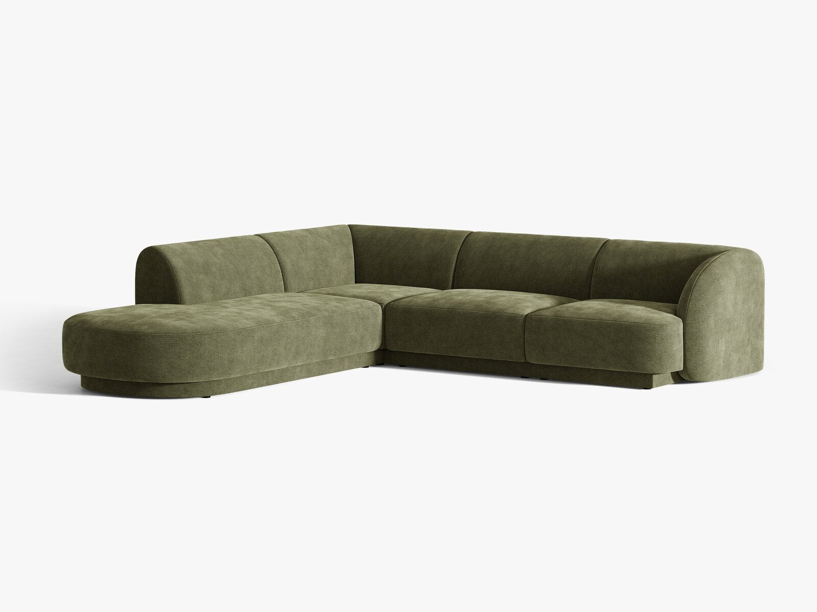 Micadoni Ecksofa Miley 6-Sitzer Chenille Eden Grün Links