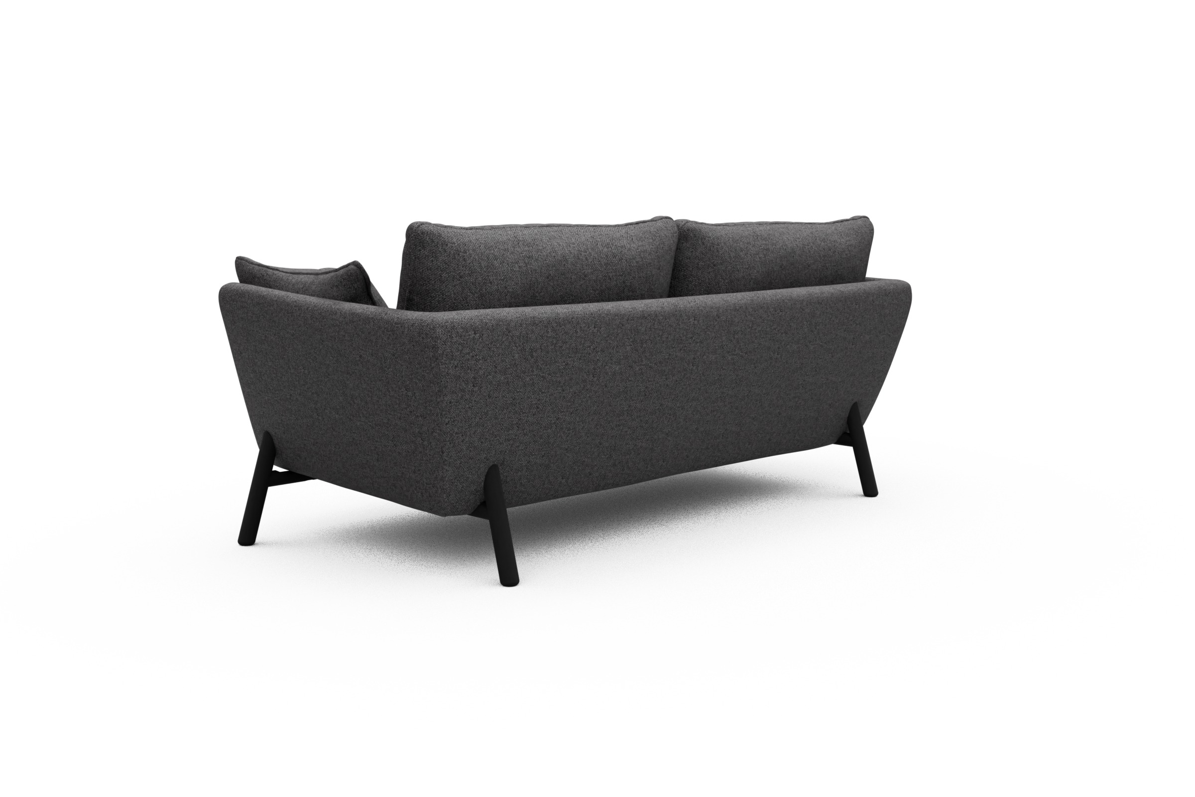 Sofa Emil 2-Sitzer Beinfarbe Eiche Schwarz Sama-Antracite