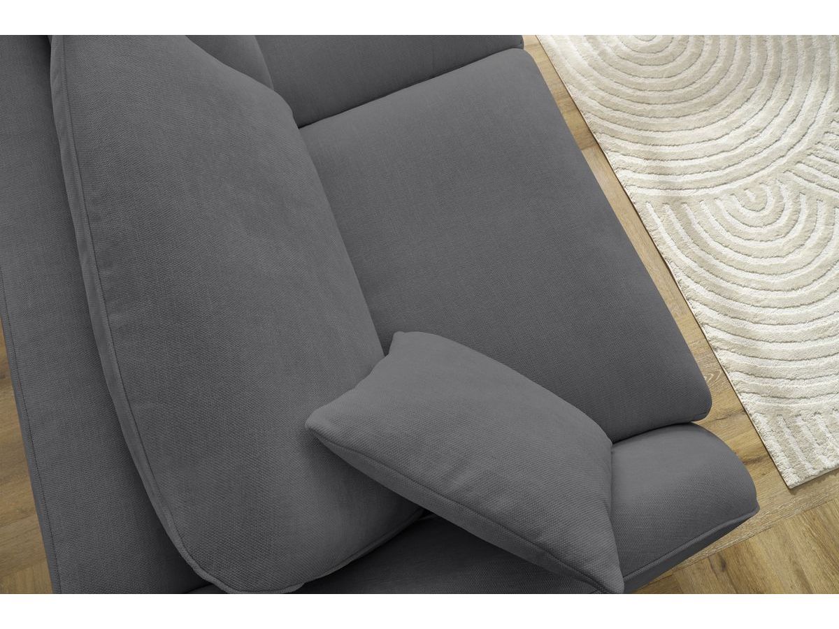 Bobochic Cezanne Schlafsofa 3-Sitzer Stoff Dunkelgrau, Liegefläche 160 × 194 cm