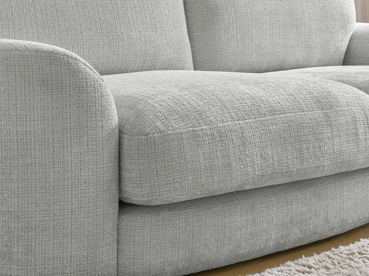 Bobochic Leonore Sofa 3-Sitzer Strukturstoff Hellgrau