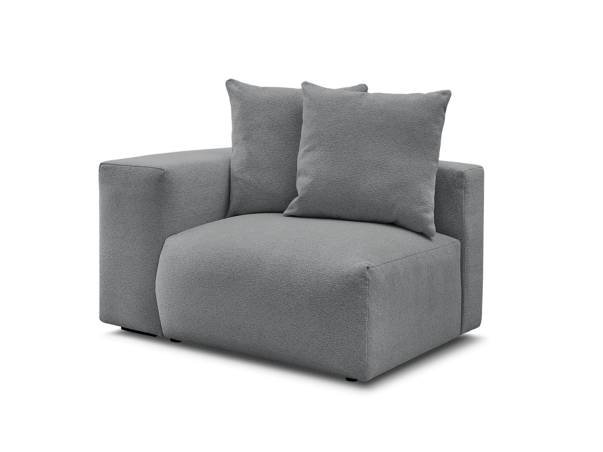 Bobochic Voltaire Sofamodul 1-Sitzer 130 × 100 cm Melange-Stoff Dunkelgrau Ecke links