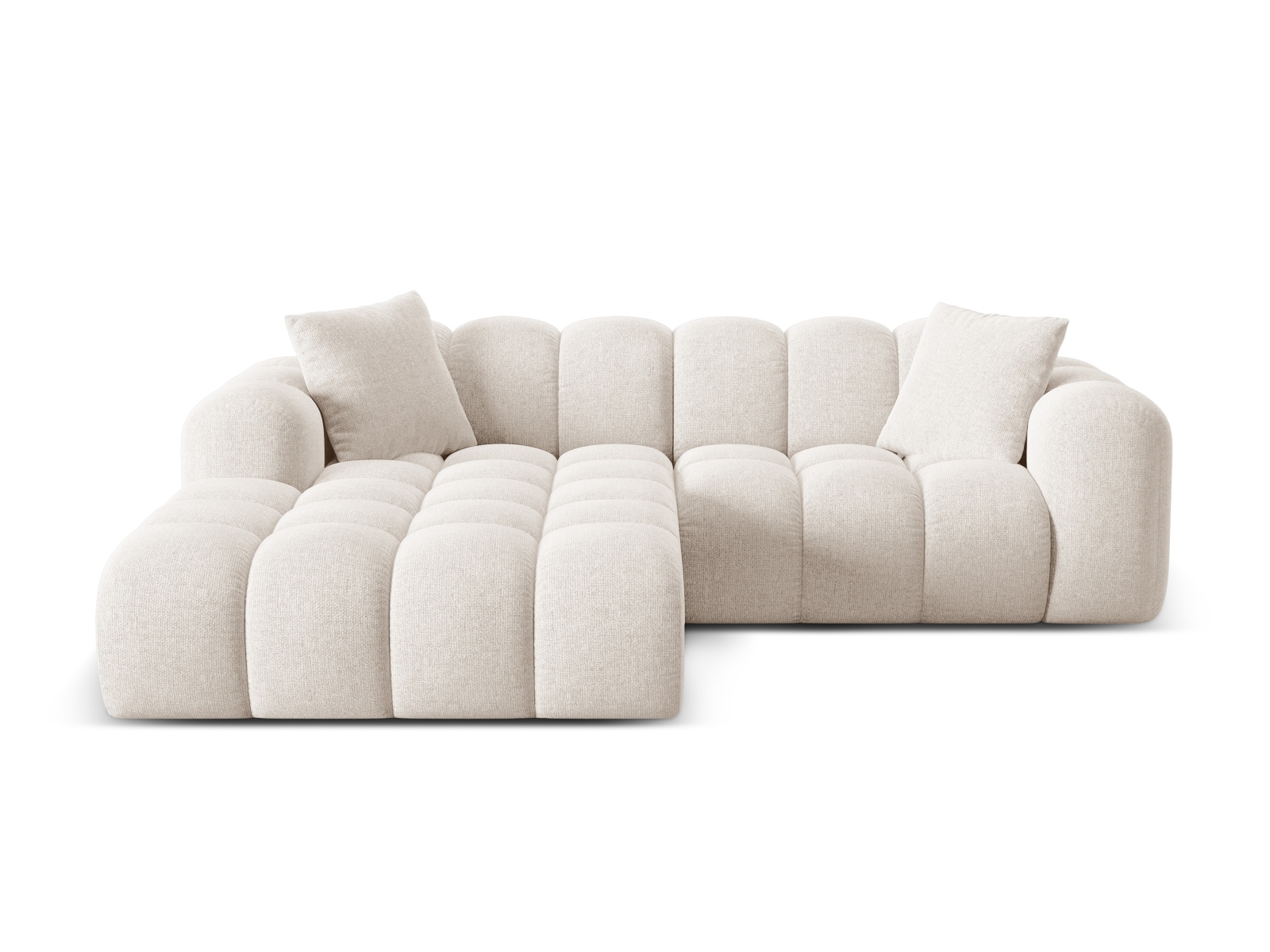 Cosmopolitan Design Ecksofa Treno 3-Sitzer Chenille Eden Helles Beige Links