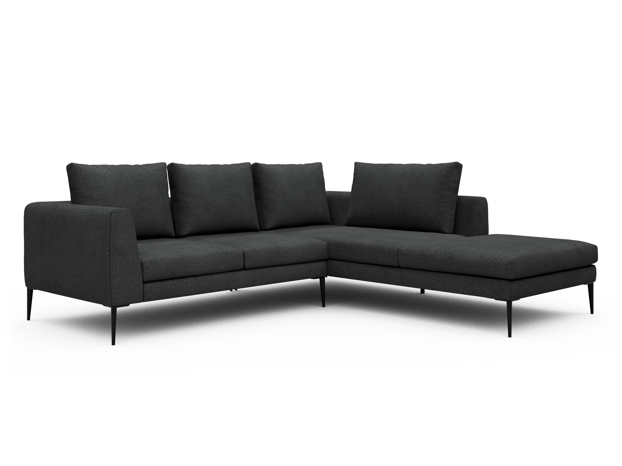 Skandi Home Ecksofa Paul Relax-Ecke rechts mit 2-Sitzer Boucle-Charcoal moebelfaktor