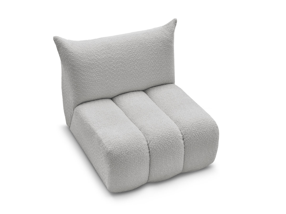 Bobochic Azra Sofamodul 1-Sitzer 90 × 112 cm Bouclé-Stoff Hellgrau