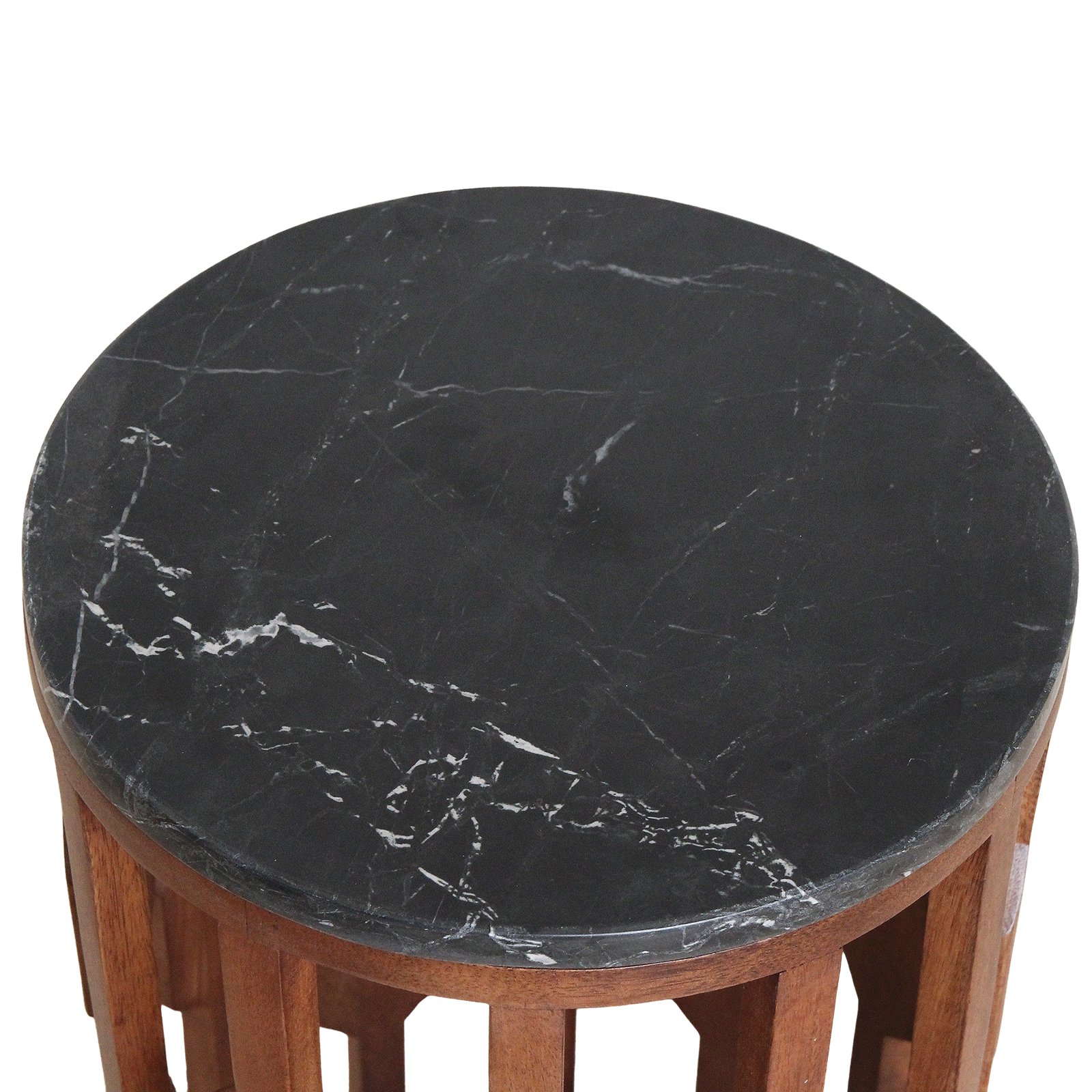 Raw Materials Lampung-Beistelltisch aus Marmor Schwarz