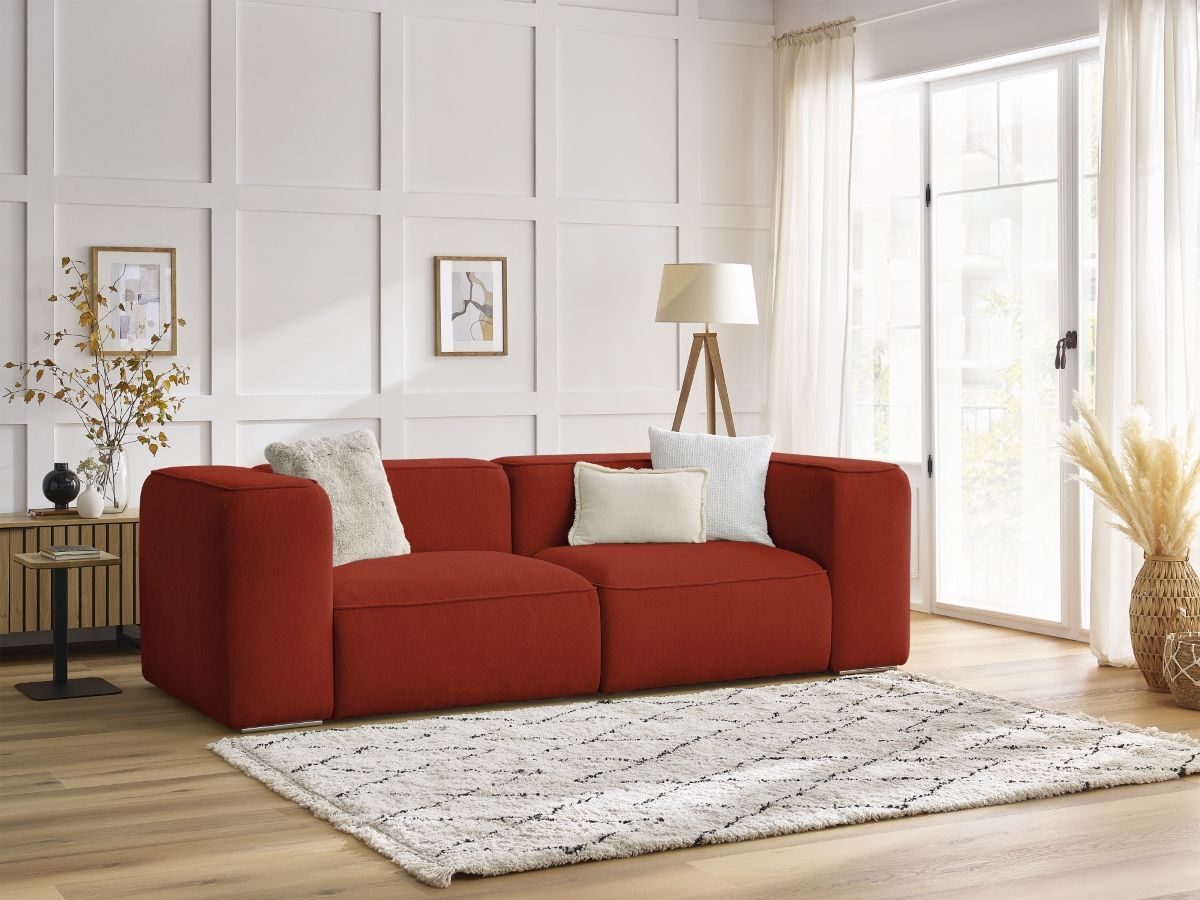 Bobochic Zephyr Sofa 2-Sitzer Strukturstoff Orange