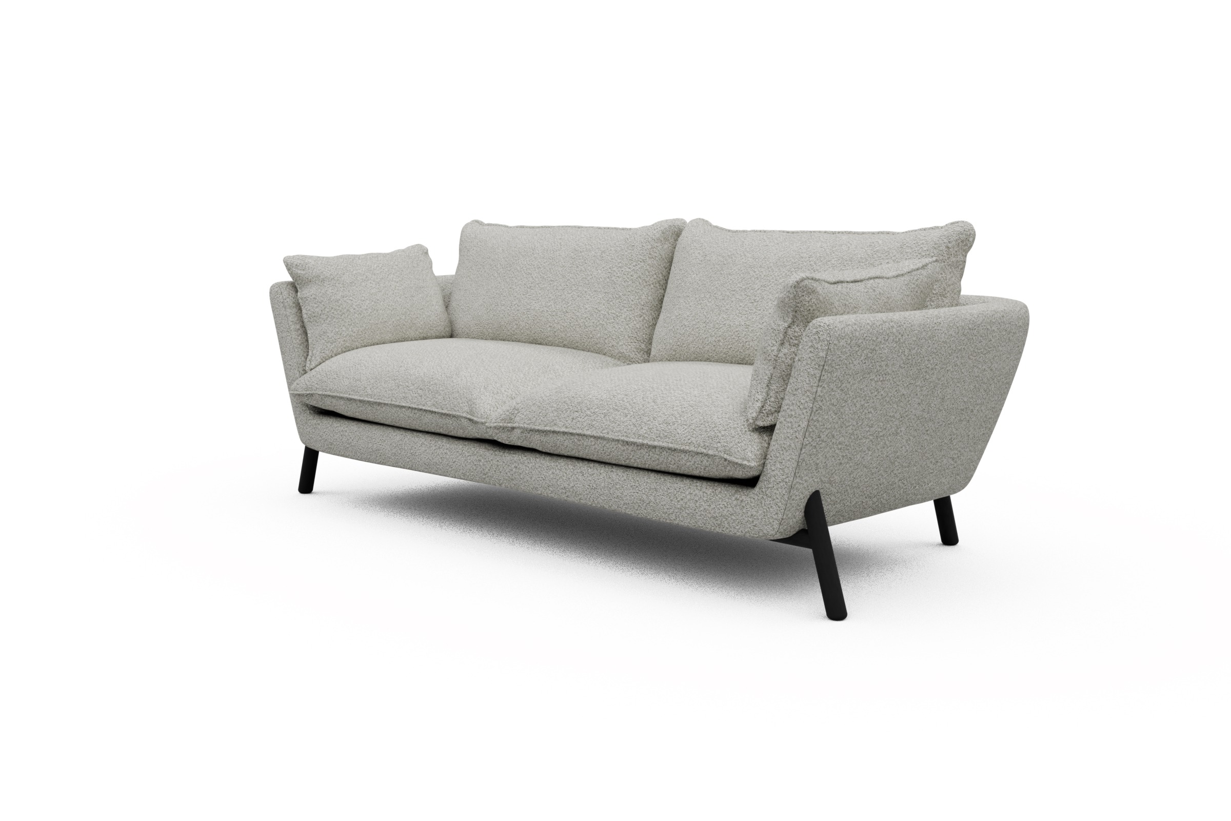 Sofa Emil PREMIUM 3-Sitzer Beinfarbe Eiche Schwarz Vanora-Warm-Sand