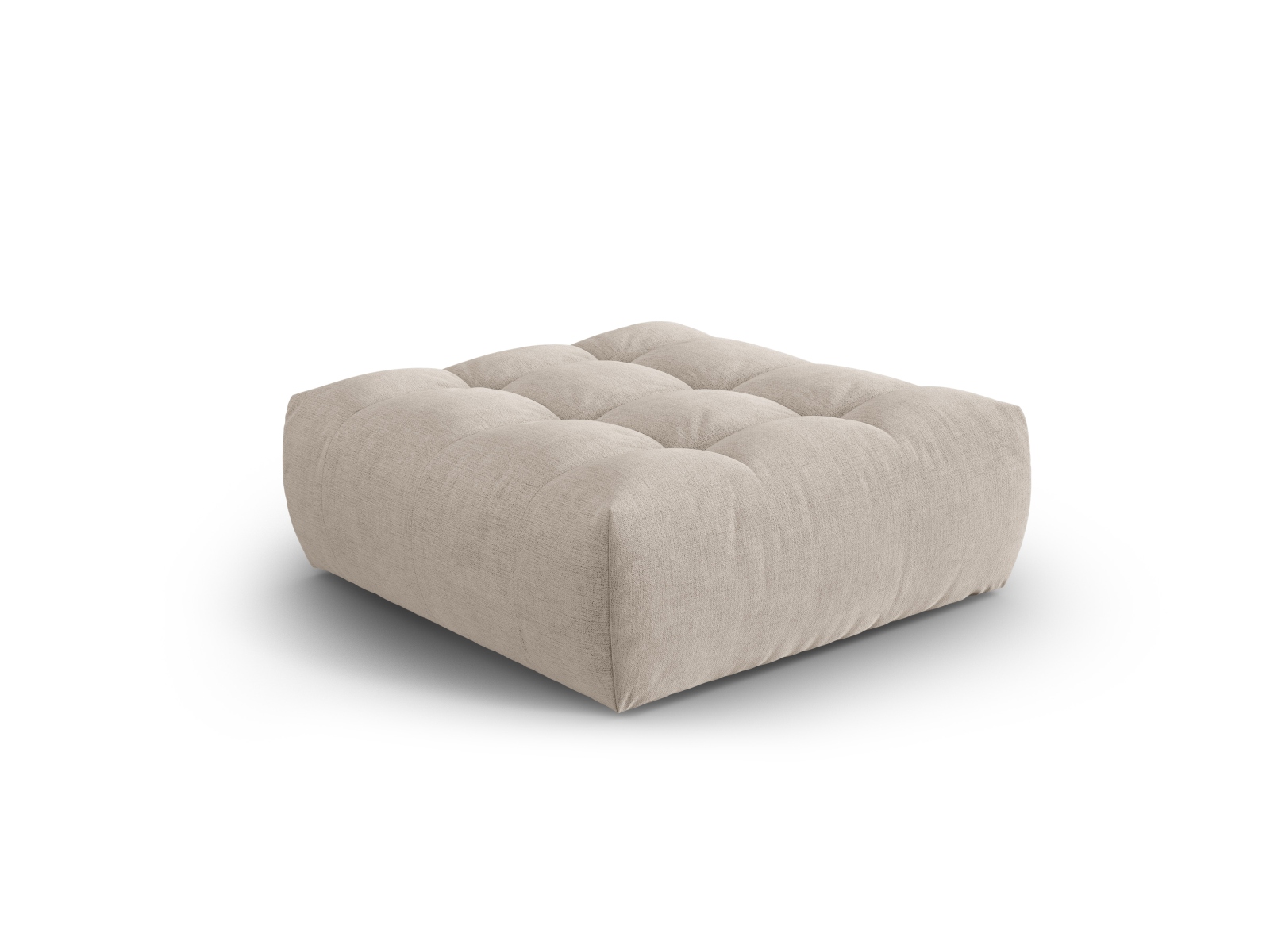 Micadoni Hocker Bloom 1-Sitzer Strukturierter Stoff Dunkelbeige