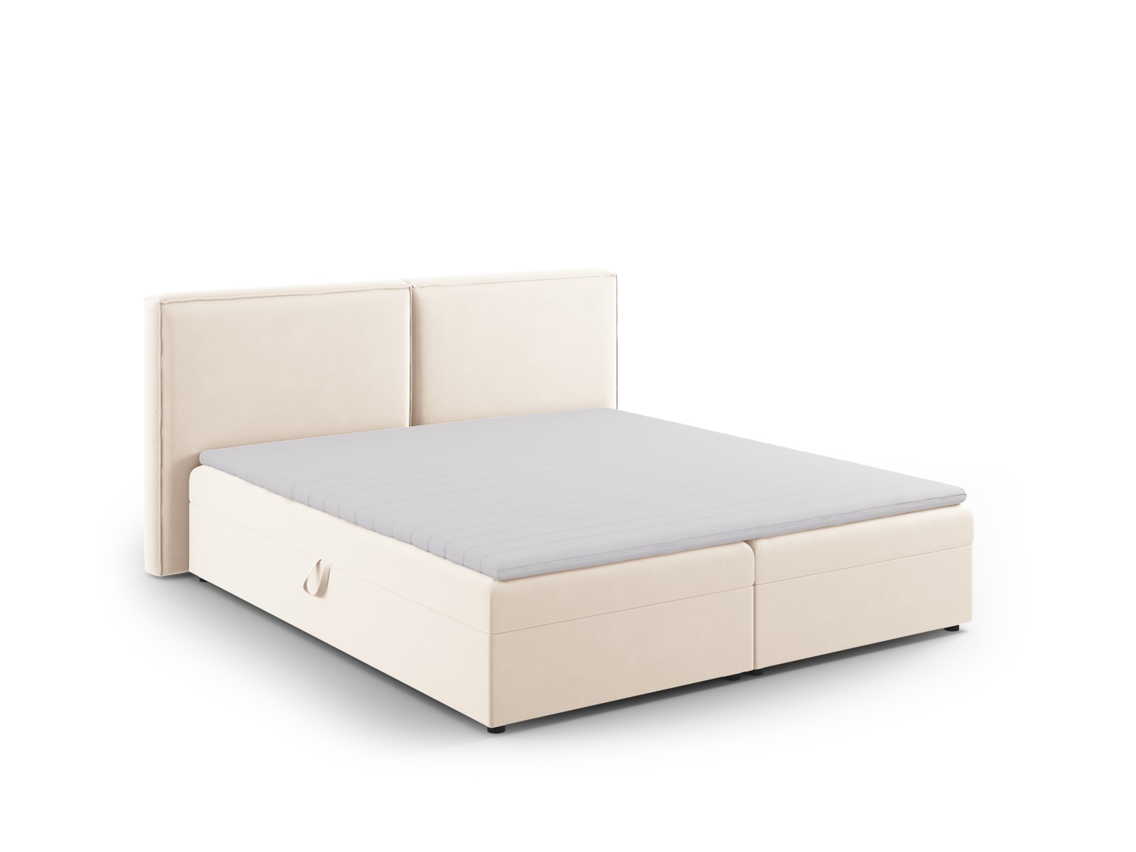 Cosmopolitan Design Boxspringbett Arendal 180x200 Samt Bluvel Helles Beige