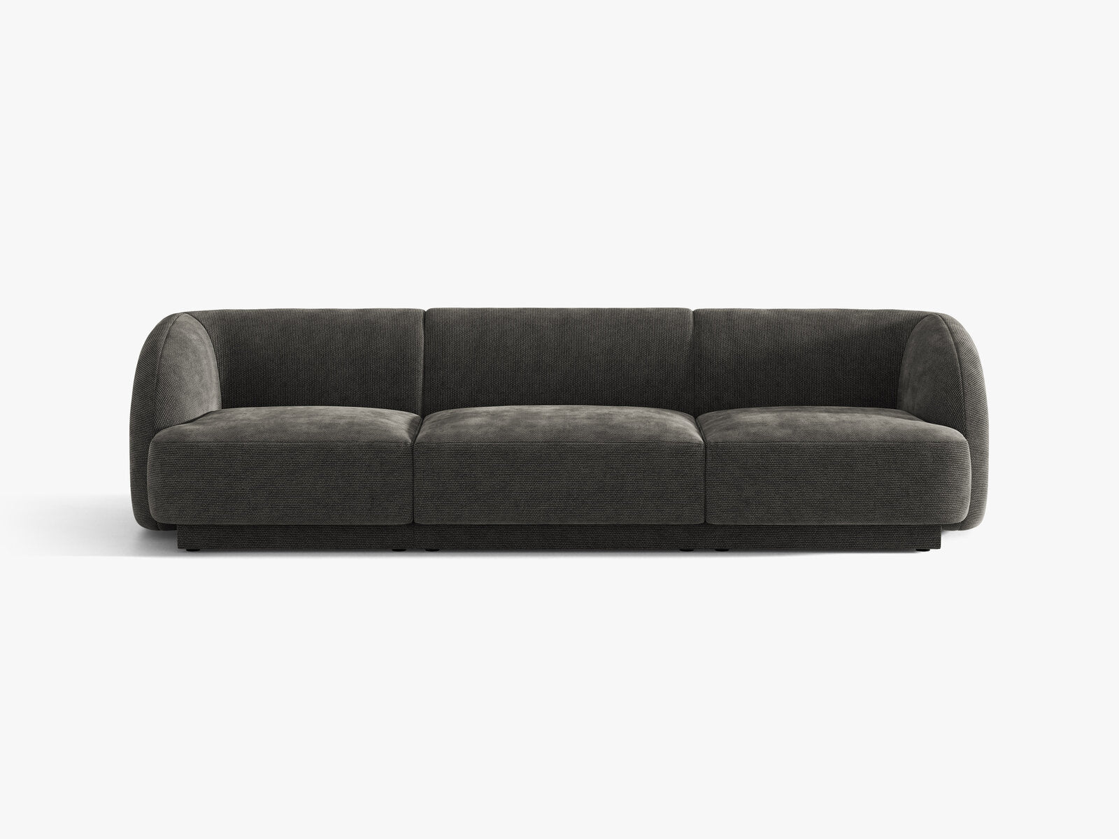 Micadoni Sofa Miley 3-Sitzer Chenille Eden Dunkelgrau