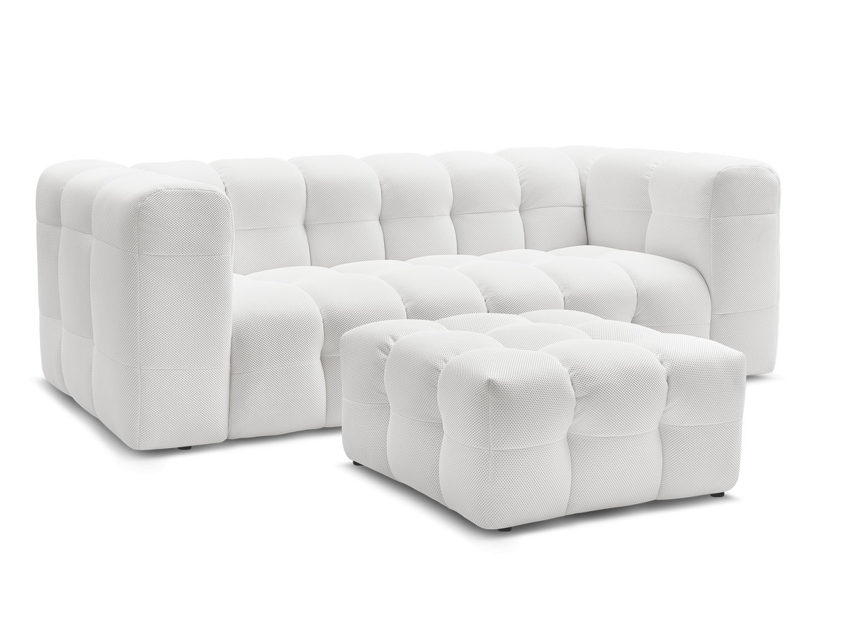 Bobochic Cloud Sofa 4-Sitzer mit Pouf Mesh-Stoff Weiß