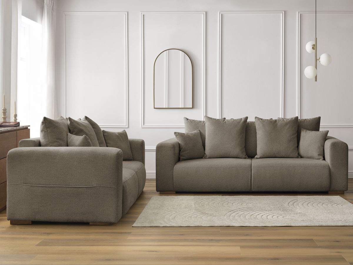 Bobochic Sidonie Sofa 5-Sitzer Melange-Stoff Taupe