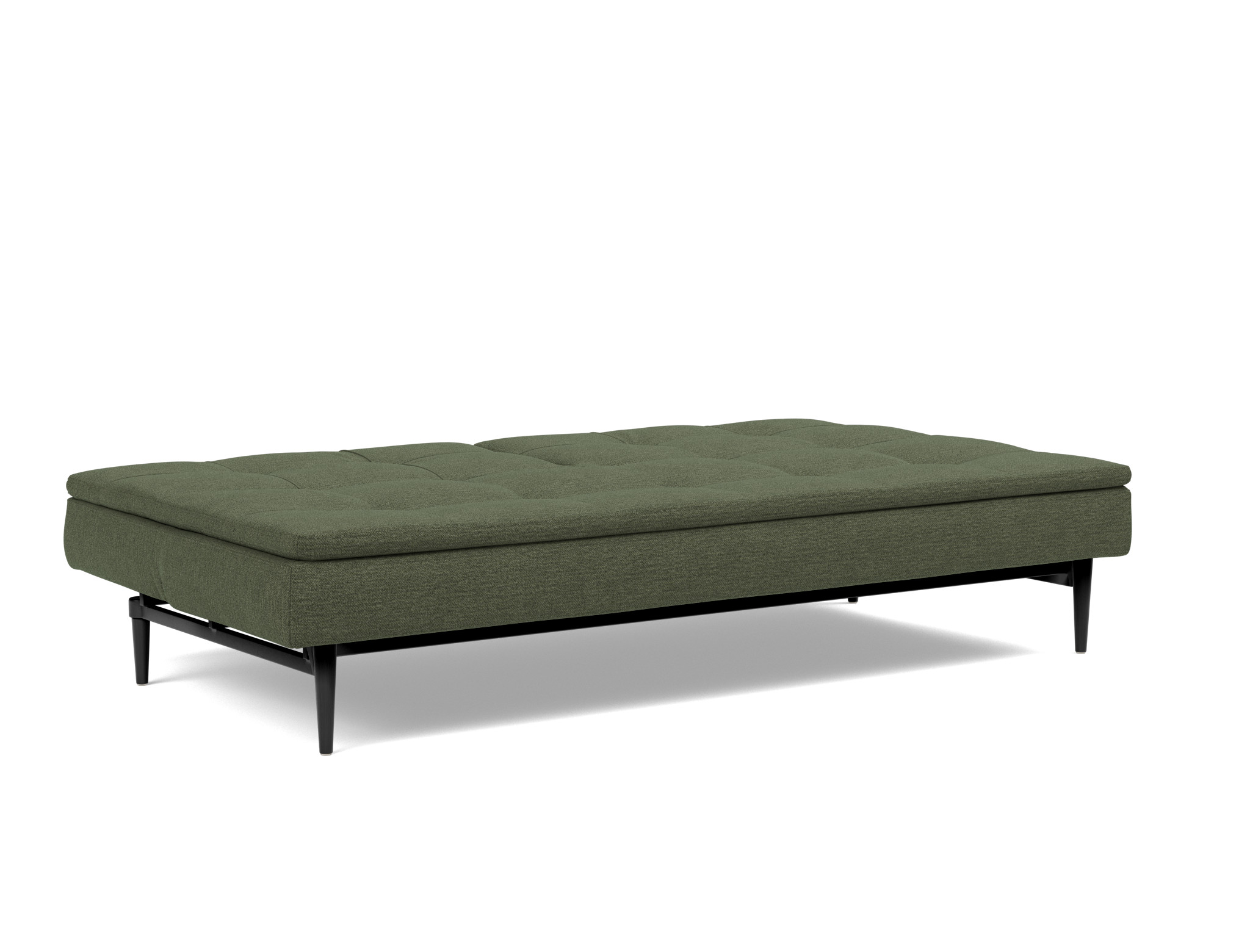 Schlafsofa Dublexo Strukturierter Stoff Taura 353-Forest Beine Styletto Eiche schwarz