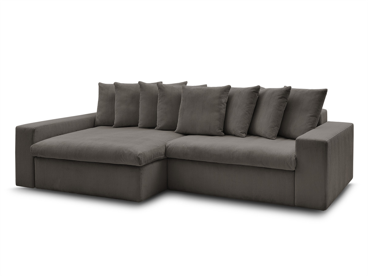 Bobochic Enore Ecksofa 330 × 157 cm Cordsamt Taupe Ecke links