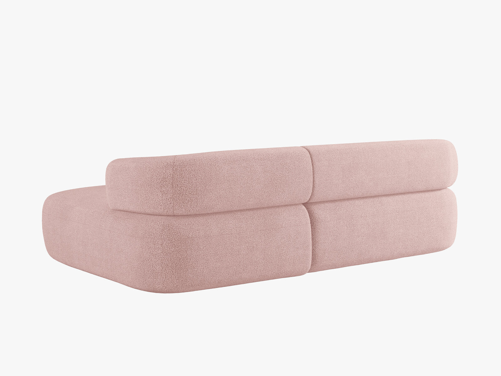 Micadoni 5-Sitzer Ecksofa Jenny Rechts Boucle Now or Never Puderrosa