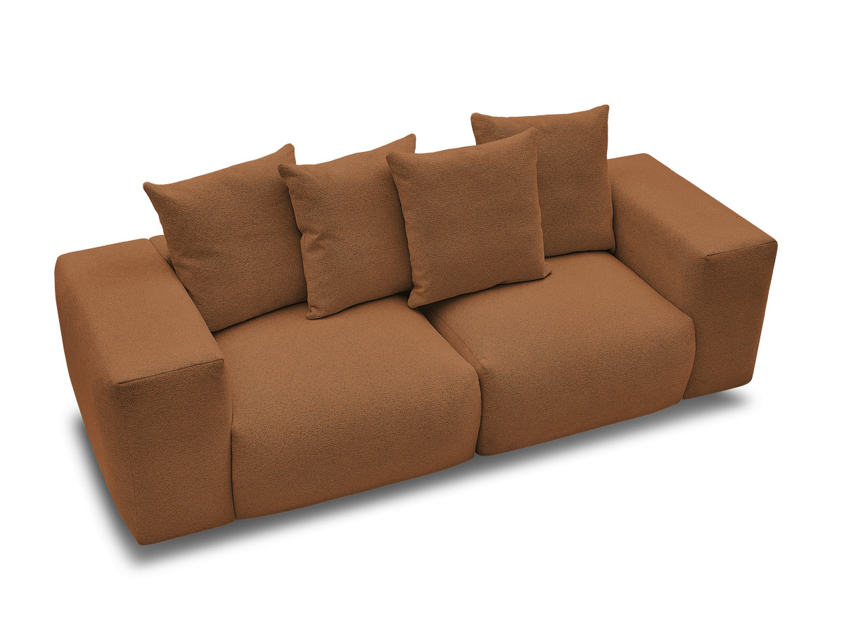 Bobochic Voltaire Sofa 3-Sitzer 248 × 100 cm Melange-Stoff Orange