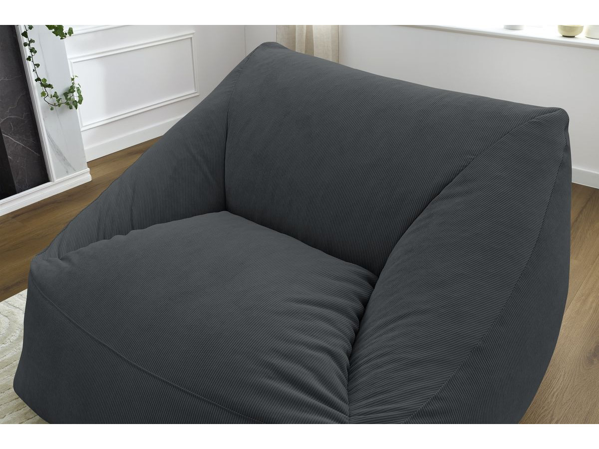 Bobochic Lilibet Pouf Cordsamt Dunkelgrau