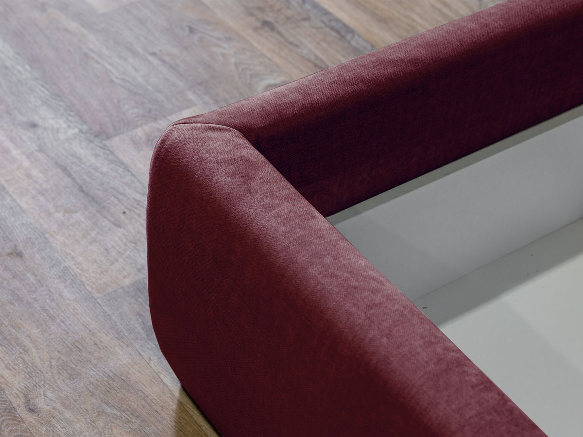 Bobochic Jade Polsterbett mit Bettkasten Stoff Rot, Liegefläche 160 × 200 cm