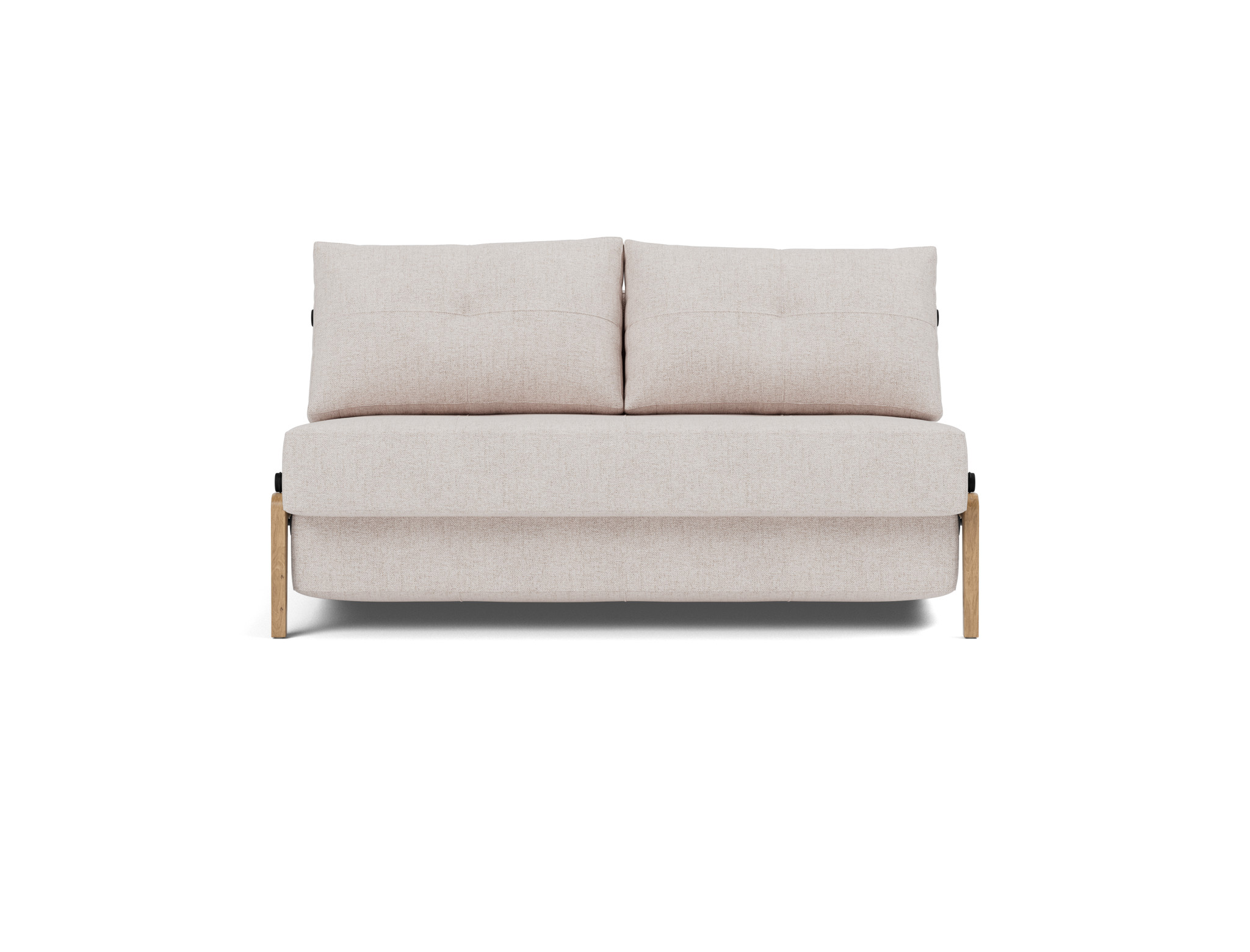 Schlafsofa Cubed 140 Strukturierter Stoff Weda 300-Weda-Sand Beine Eiche