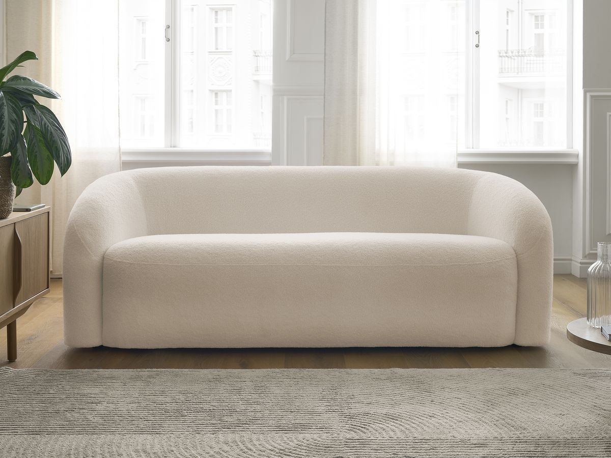 Bobochic Elina Sofa 3-Sitzer Bouclé-Stoff Beige