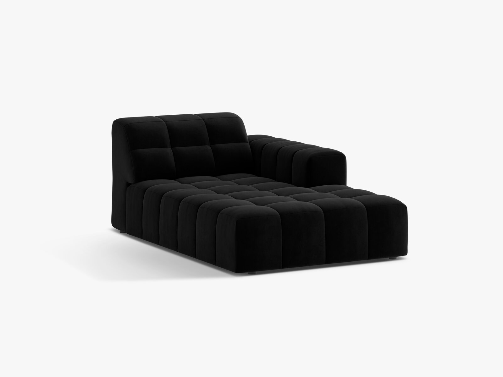 Micadoni Jennifer Chaiselongue Rechts Samt Bluvel Schwarz