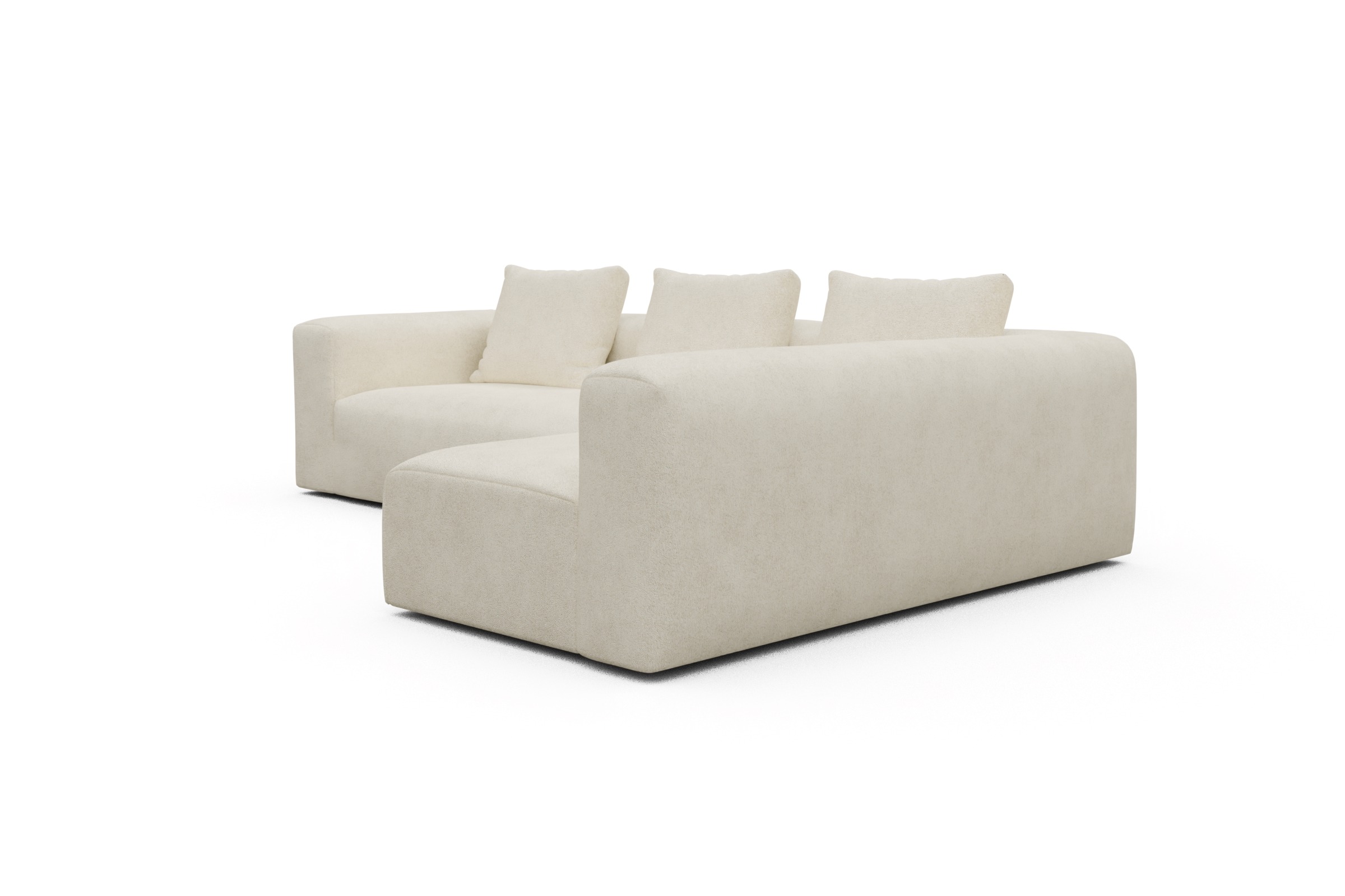 Ecksofa Fred 2x 2,5-Sitzer rechts offen Boucle-Off-White
