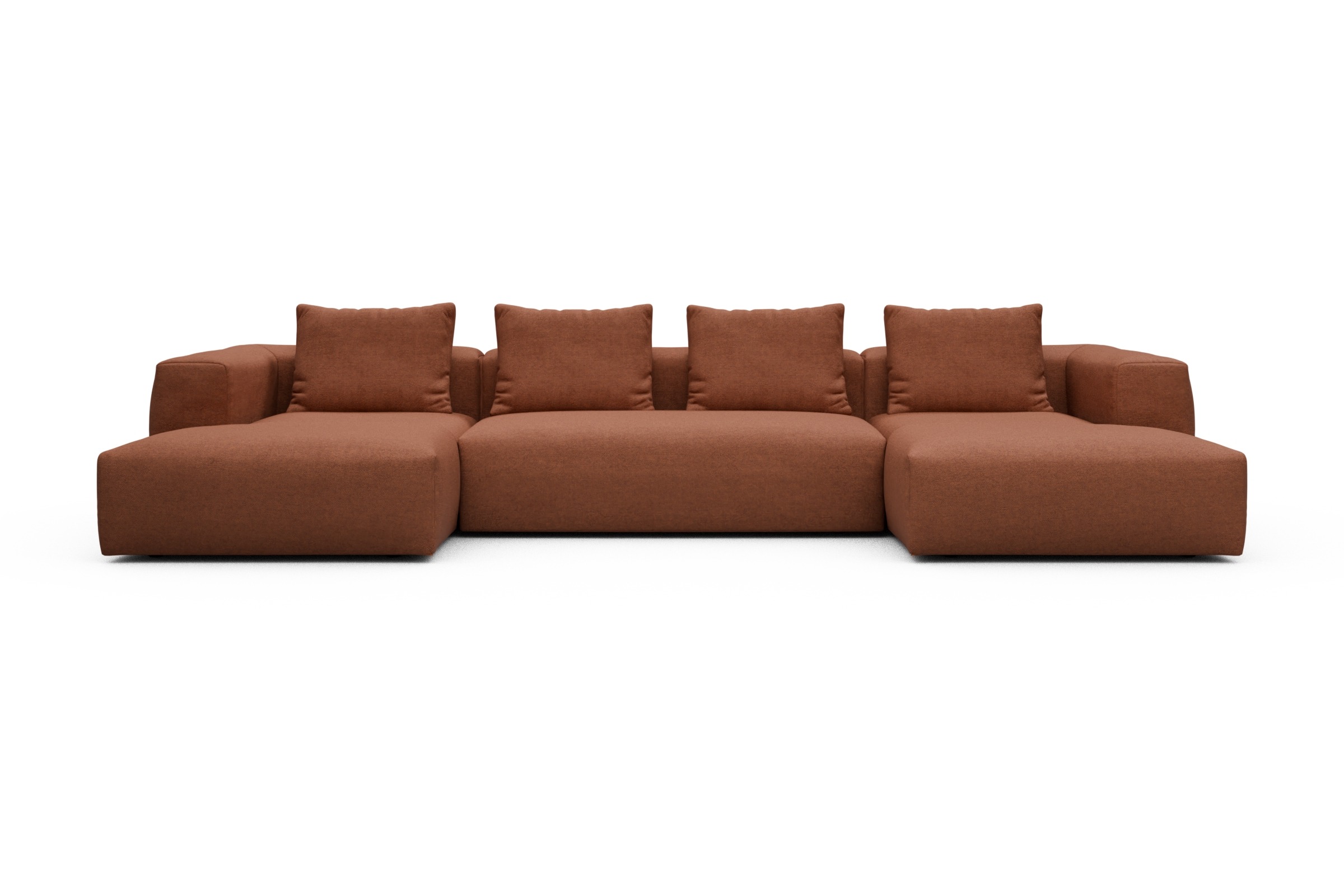 Skandi Home Wohnlandschaft Fred mit 2-Sitzer und Chaiselongue beidseitig Weda-Rust moebelfaktor