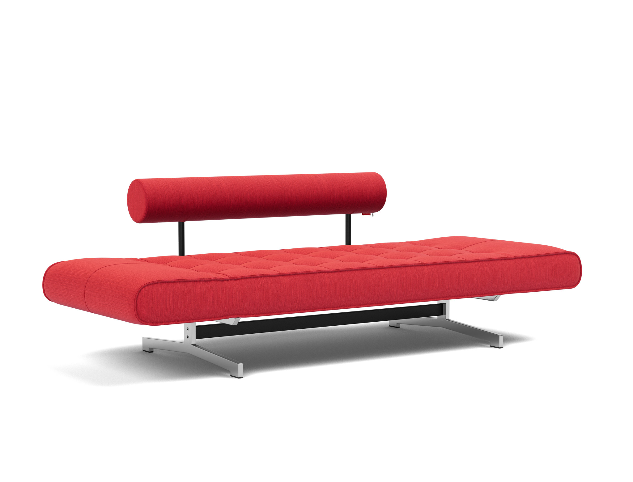 Tagesbett Ghia Flachgewebe Elegance 511-Red Beine Chrom