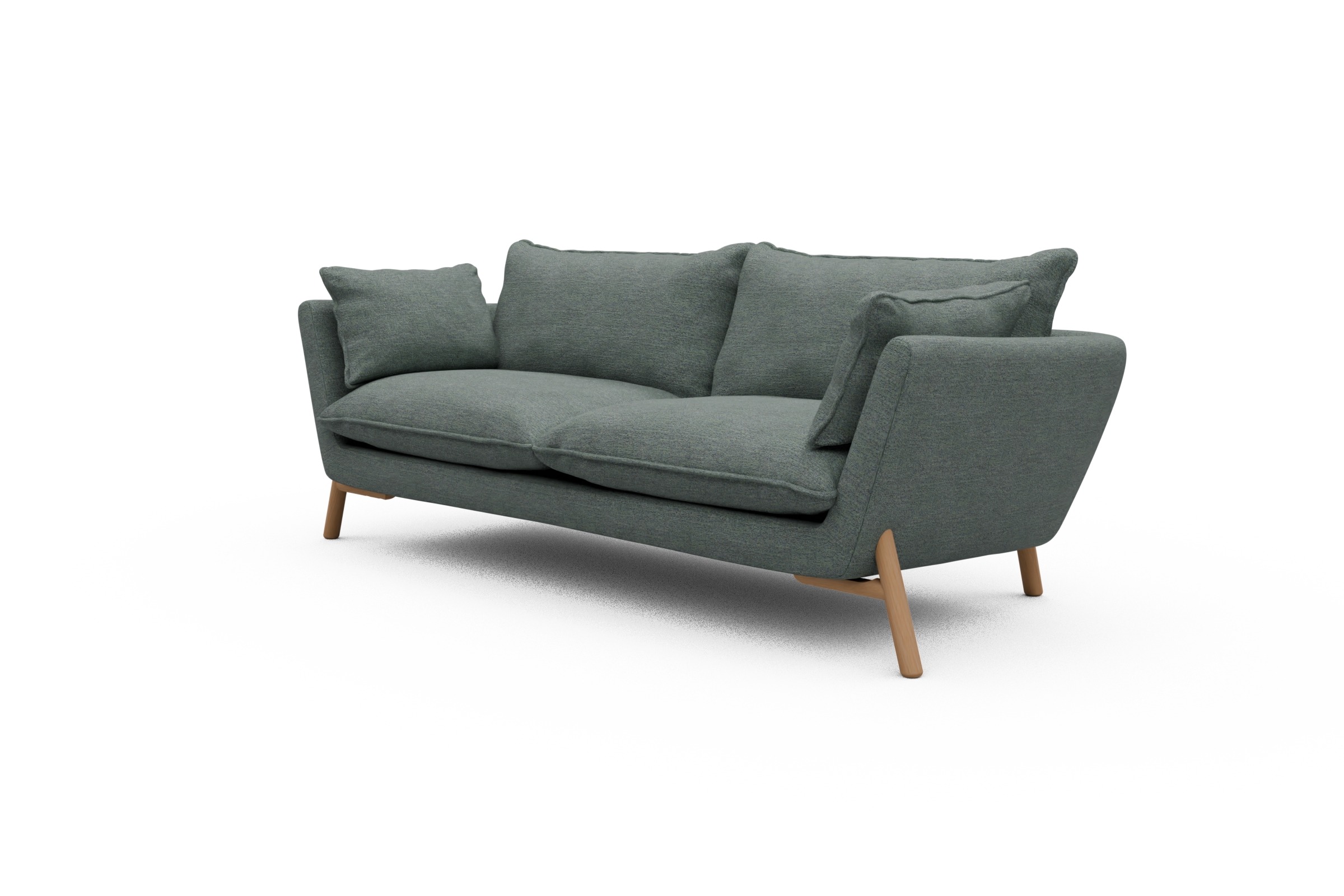 Sofa Emil PREMIUM 3-Sitzer Beinfarbe Eiche Natur Carreno-Ice-Blue
