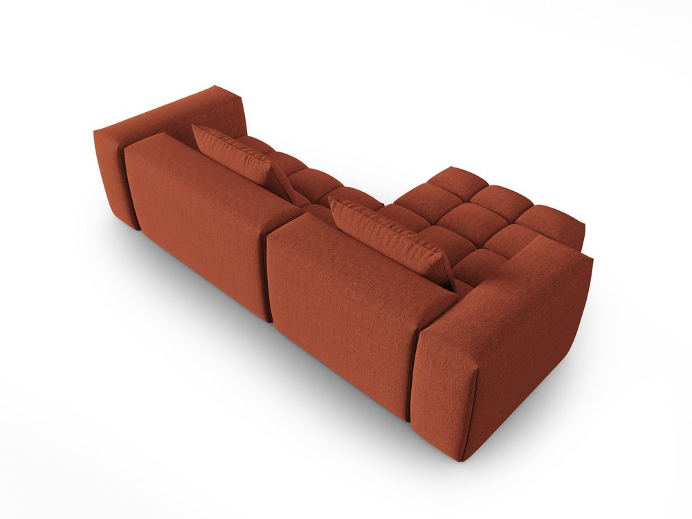Cosmopolitan Design Ecksofa Verona 3-Sitzer Strukturierter Stoff Sorella Koralle Links
