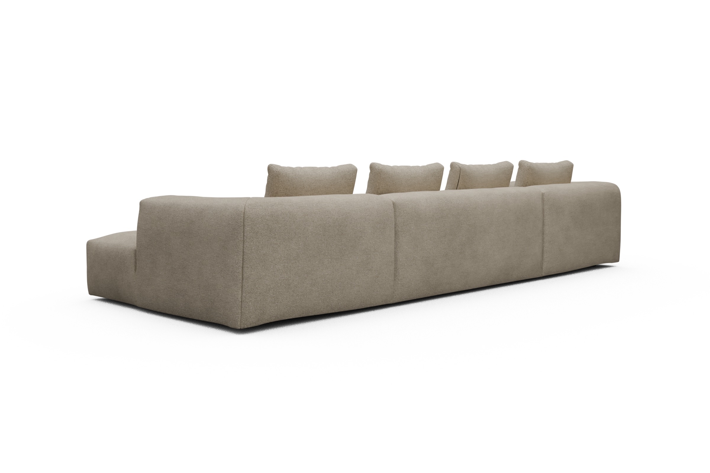 Wohnlandschaft Fred mit 2-Sitzer und Chaiselongue beidseitig Boucle-Belge