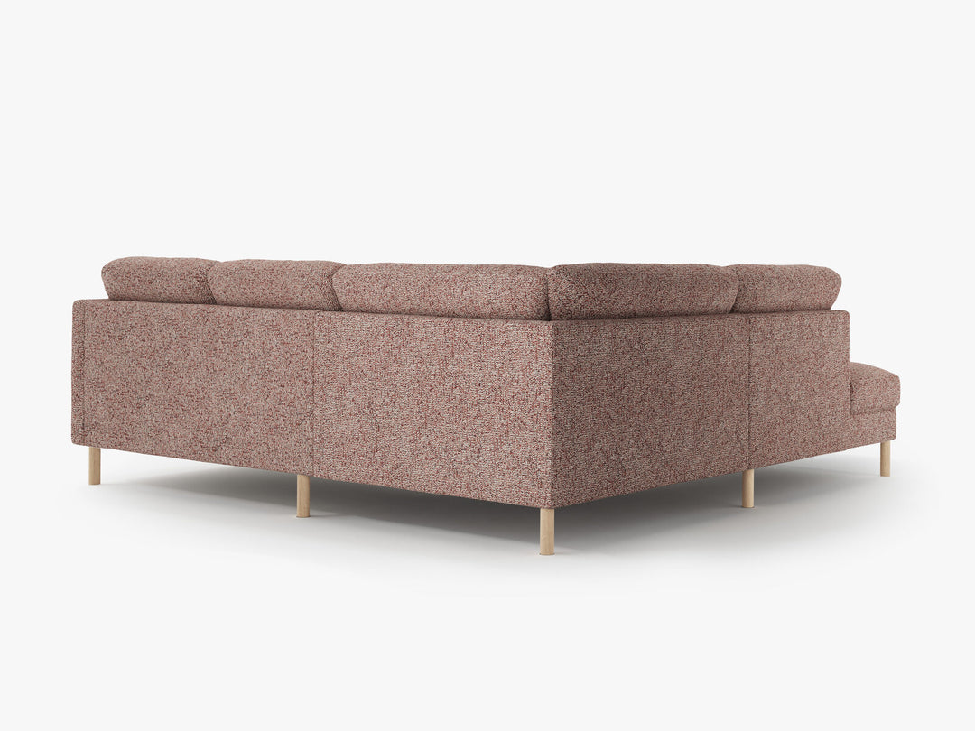 Micadoni Symmetrisches Ecksofa Eden 4-Sitzer Links Strukturierter Stoff Rosa Melange
