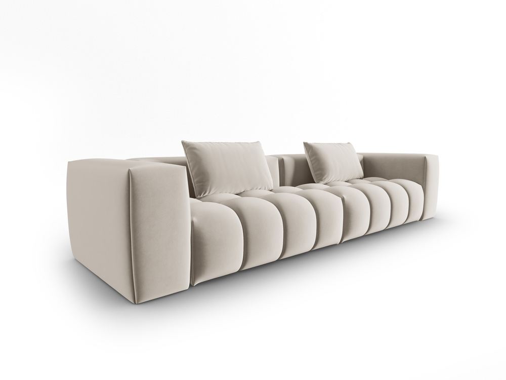 Cosmopolitan Design Sofa Verona 5-Sitzer Samt Casino Ecru