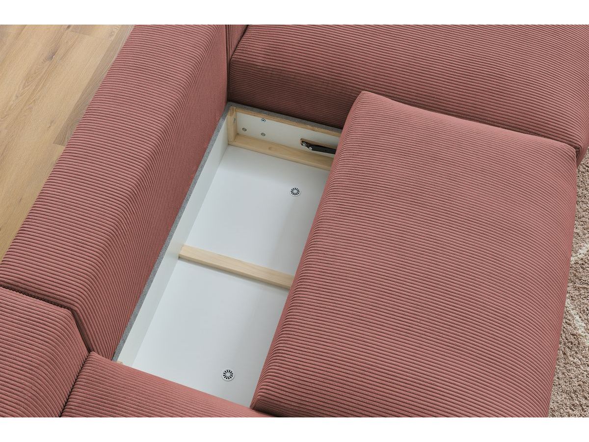Bobochic Voltaire Wohnlandschaft 420 × 165 cm Cordsamt Rosa