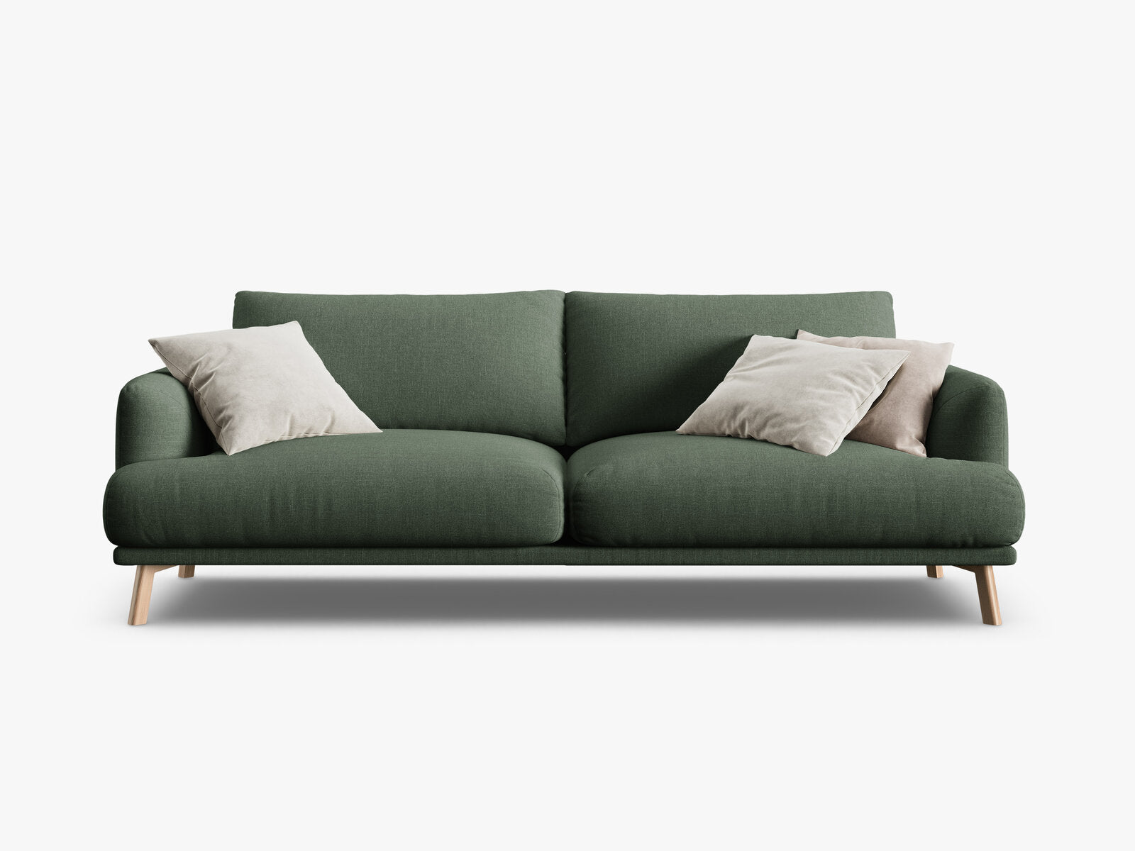Micadoni Sofa Naomi 3-Sitzer Strukturierter Stoff Liberty Moßgrün