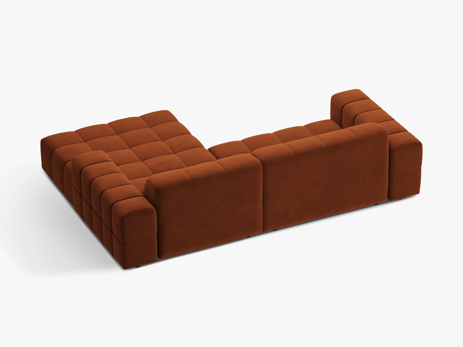 Micadoni Jennifer Ecksofa 4-Sitzer Rechts Samt Bluvel Terrakotta