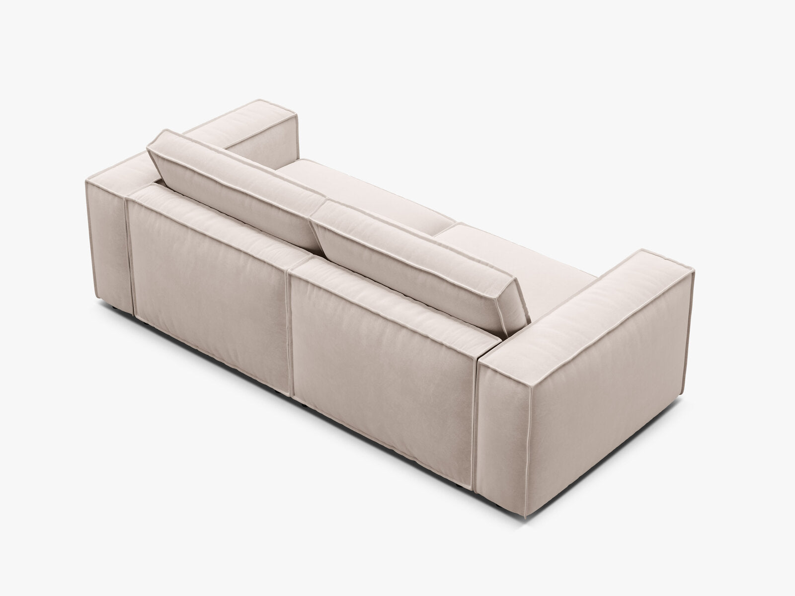 Micadoni modulares Sofa Pola 3-Sitzer Samt Salvador Beige