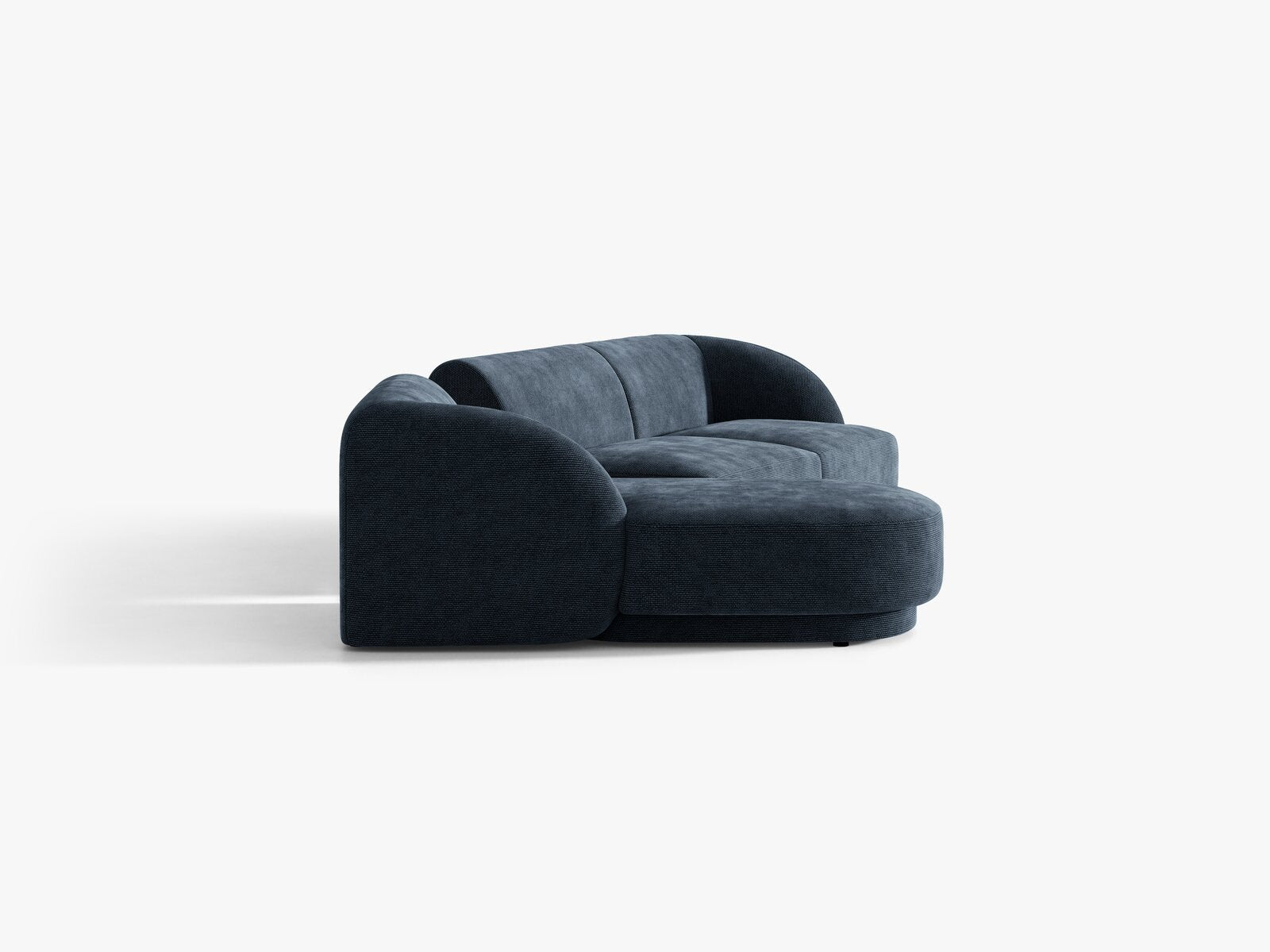 Micadoni Modulares Sofa Miley mit Recamiere 3-Sitzer Links Chenille Haga Königsblau
