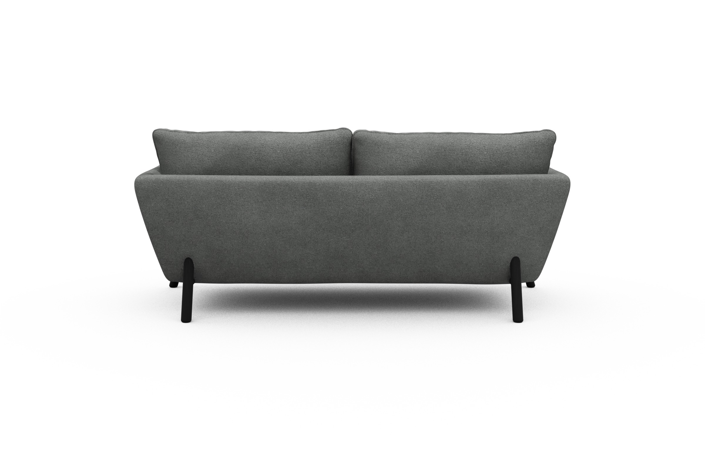 Sofa Emil 2-Sitzer Beinfarbe Eiche Schwarz Boucle-Ash-Grey