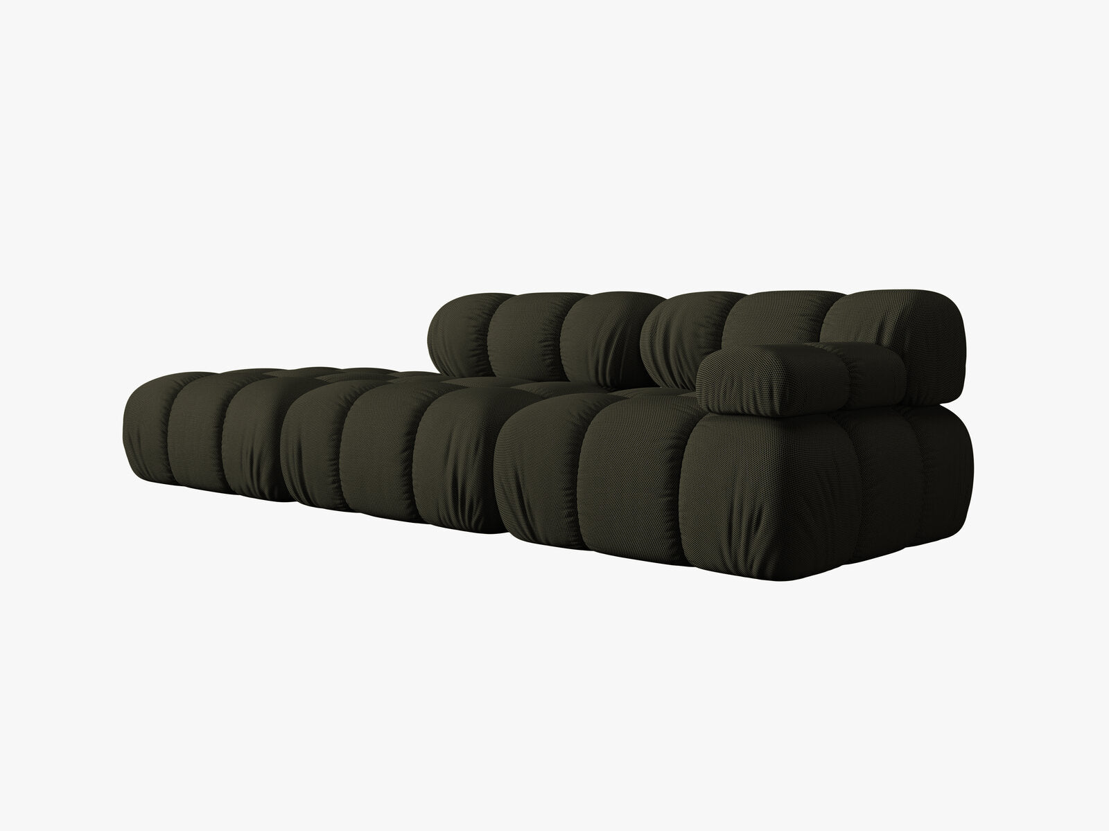 Micadoni Modulares Sofa Bellis 4-Sitzer Links 3D-Stoff Sonic Amazonas Grün