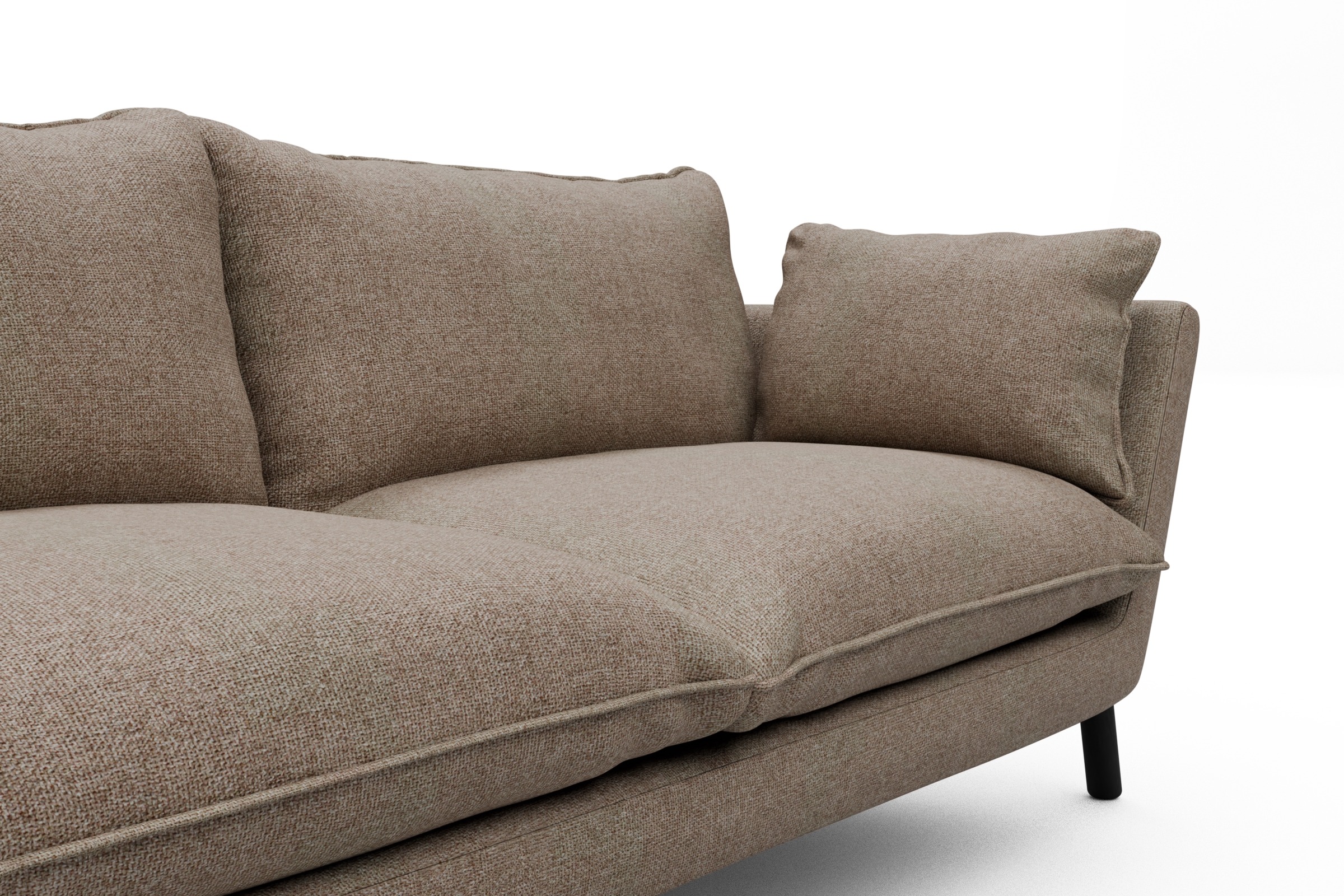 Sofa Emil PREMIUM 3-Sitzer Beinfarbe Eiche Schwarz Sama-Antelope
